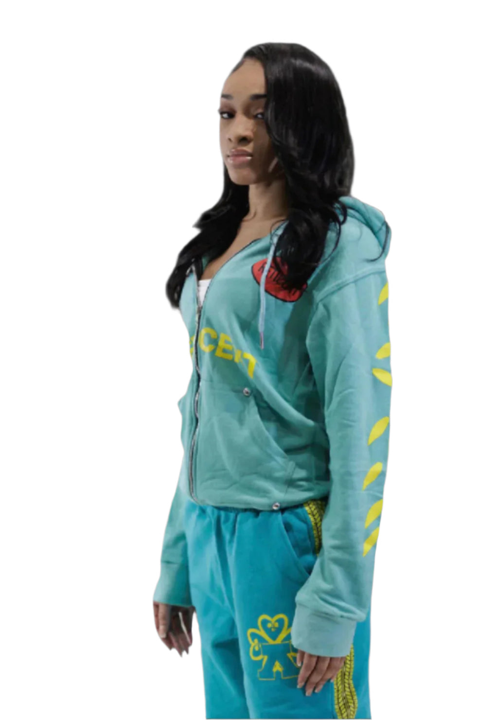 Racer Hoodie Turquoise Women